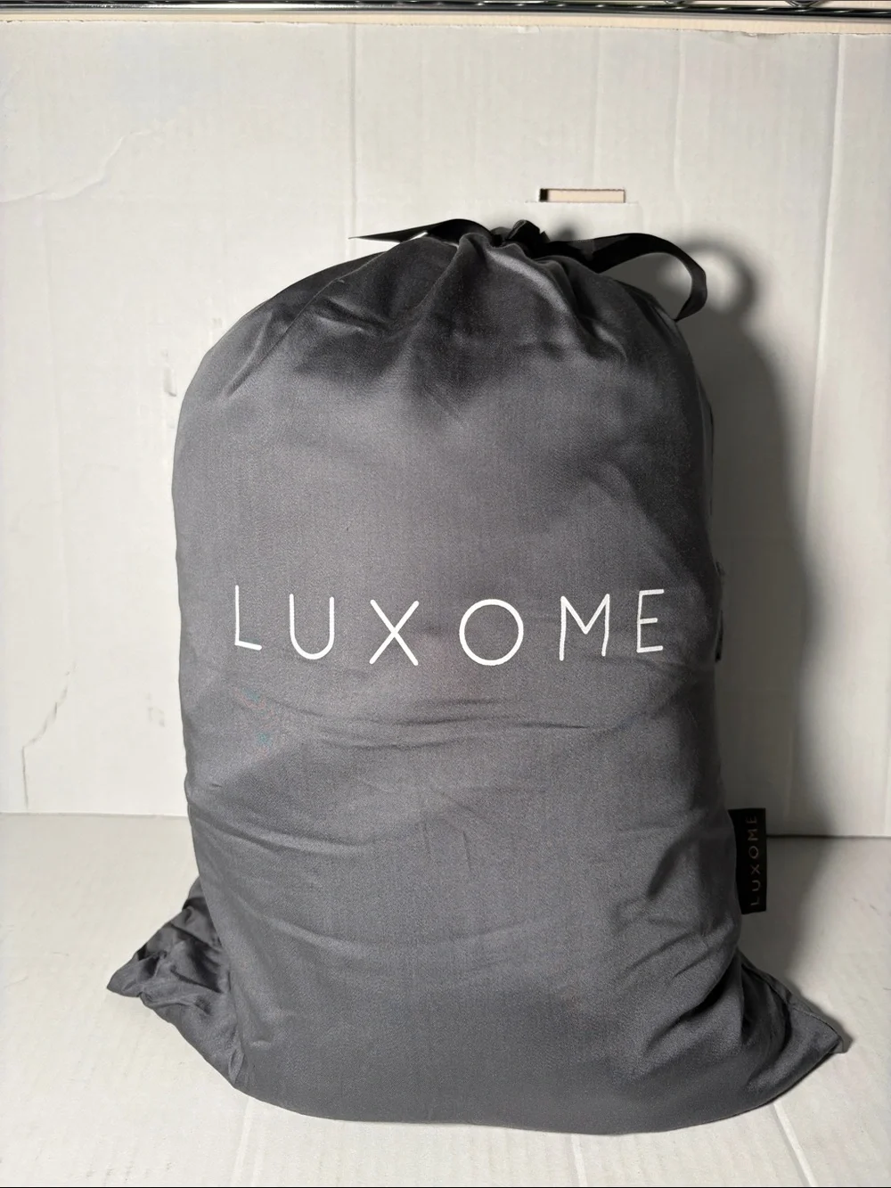 Luxome King Size Gray Bedding Set in Charcoal
